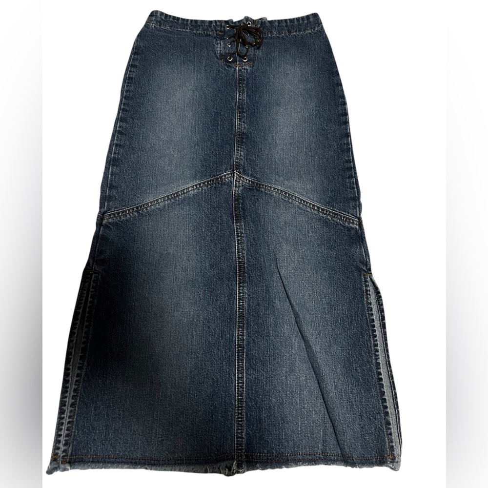 Girls Paris Blues Dark Blue Denim Jean Skirt EUC sz 10 girls - Picture 2 of 9